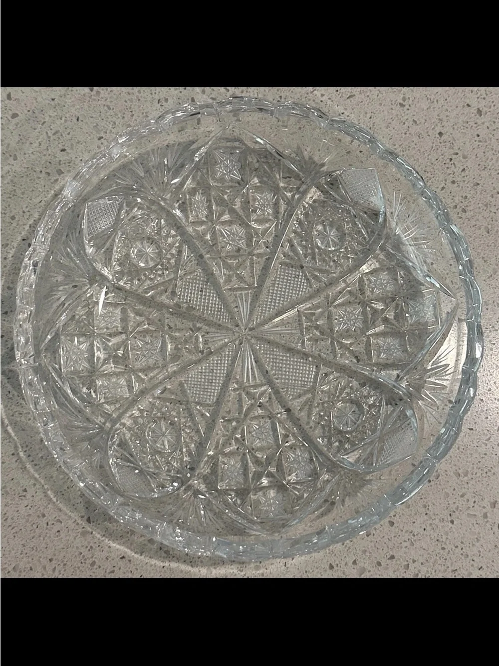 Clear Cut Glass trinket Dish - Decorative Pressed Glass